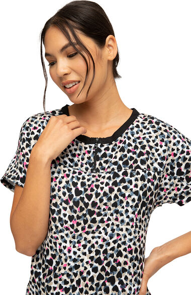 Clearance Women's Forever Wild At Heart Print Scrub Top, , large