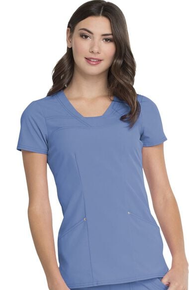 Clearance Love Always by Women's V-Neck Solid Scrub Top, , large