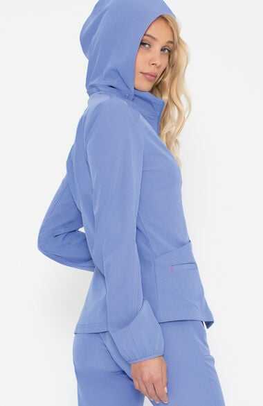 Women's Hoodie Warm Up Solid Scrub Jacket, , large