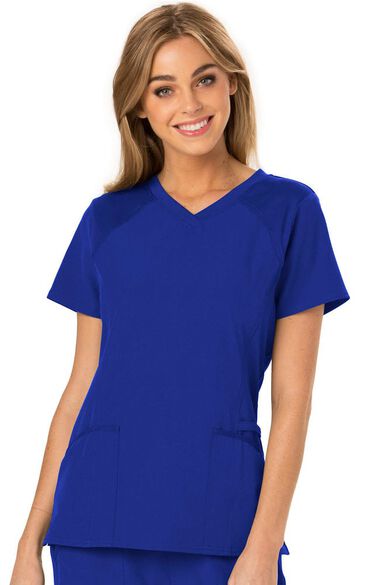 Clearance Women's Love 2 Love U V-Neck Solid Scrub Top, , large